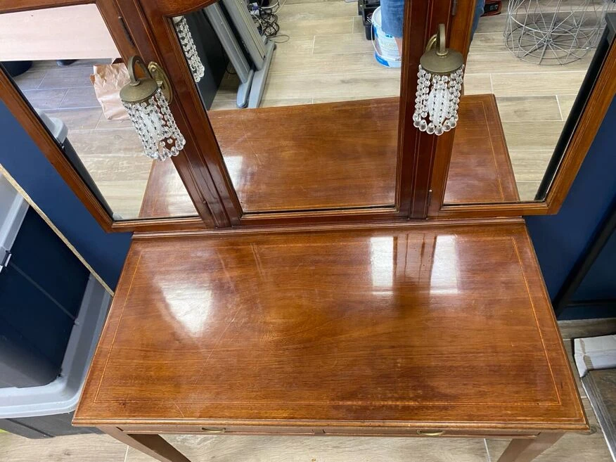 Dressing Table, Triptych Mirror And Tassel Lamps 7 Dressing Table, Triptych Mirror And Tassel Lamps - Image 5