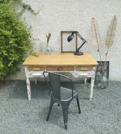 Large Vintage Desk - 70's Bohemian Desk -Room Fold Zone 01c7b6bb dc6b 45ec ba22 8ff009ff97dd