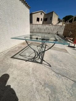 Iron Garden Table And Glass Top
