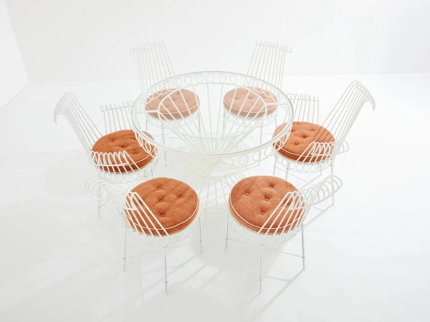 Mathieu Matégot Complete Dining Room Set Cap D'Ail 1950s 4 Mathieu Matégot Complete Dining Room Set Cap D'Ail 1950s - Image 2