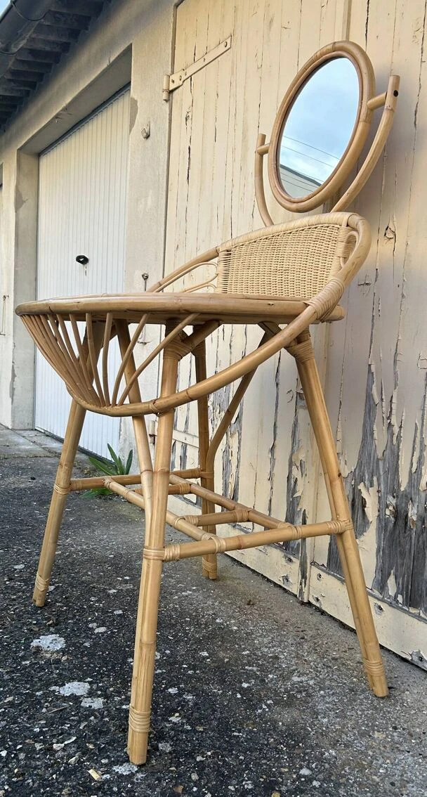 Anne Bamboo Dressing Table Vintage, 1960s 7 Anne Bamboo Dressing Table Vintage, 1960s - Image 5
