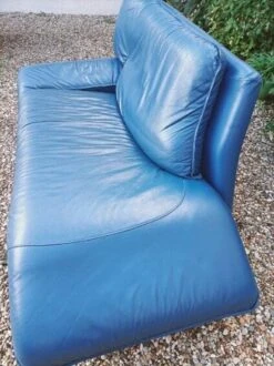 Nicoletti Home Leather Chaise Longue And Footrest Made In Italy Royal Blue -Room Fold Zone 0bbd4cc4 ba22 48ff a2ee 2d627eafda2e