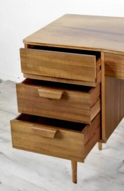 Midcentury Uniflex Walnut And Beech Concave Desk Designed By Gunther Hoffstead, -Room Fold Zone 0c4ce960 371d 4ab6 98d4 0df0ab15f7ab