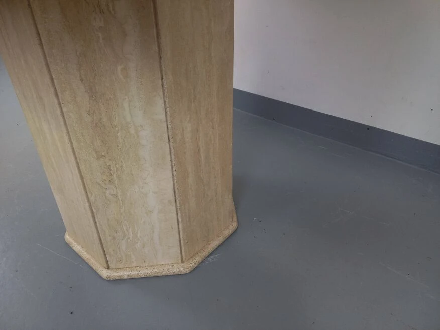 Vintage Octagonal Travertine Dining Table From The 70s 80s 10 Vintage Octagonal Travertine Dining Table From The 70s 80s - Image 8