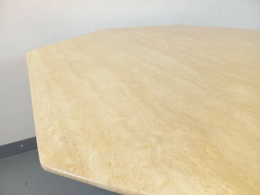 Vintage Octagonal Travertine Dining Table From The 70s 80s 7 Vintage Octagonal Travertine Dining Table From The 70s 80s - Image 5