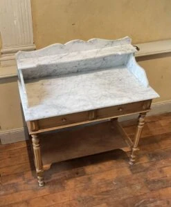 Dressing Table Or Dressing Table, Marble Top, Walnut Base, Louis Philip Style
