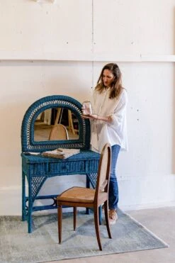 Vintage Midnight Blue Rattan Dressing Table 34 Vintage Midnight Blue Rattan Dressing Table -Room Fold Zone 183daac8 c13a 4f77 9bac 7613e84d44cf