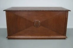 Antique Dutch Carved Oak Art Nouveau Desk / Shop Counter, Early 20th Century