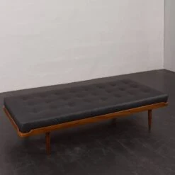 Danish Mid-century Teak Daybed In Black Leather, 1960s -Room Fold Zone 25fa89b4 1bc4 4508 9ff8 088dfdf2cefc