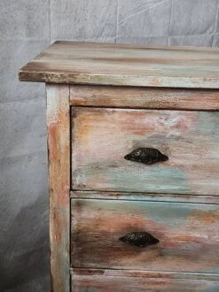 Multicolored Patinated Chest Of Drawers -Room Fold Zone 27bf0865 c3bc 4a86 9240 2675a956d3bd