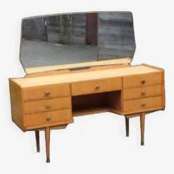 Convenient Dressing Table Sideboard In Varnished Lemon Wood, Circa 1960 -Room Fold Zone 2dadb9e0 85d0 4a3e 883f 05a754046d35