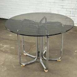 Vintage Italian Dining Table Smoke Glass