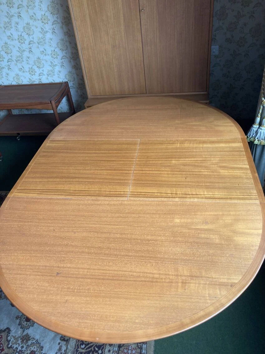 Round Vintage Teak Dining Table 1960s With Extension 6 Round Vintage Teak Dining Table 1960s With Extension - Image 4