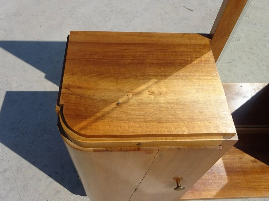 Light Wooden Dressing Table With Large Original Mirror, 1930s 17 Light Wooden Dressing Table With Large Original Mirror, 1930s - Image 15