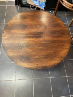 Round Dining Table -Aurora Izegem Model 4001 Belgium Scandinavian In Rio Rosewood + Extension -Room Fold Zone 34fbe364 c50b 4c1a 9f13 f9a318032d8e
