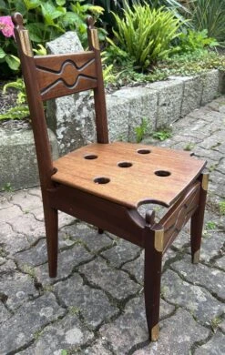 Vintage Navy Wood Scriban Chest Of Drawers And Chair -Room Fold Zone 3cf7525e 142d 4410 8805 f8f51380bd5a