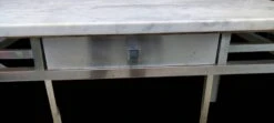 Art Deco Side Table Desk In Nickel-plated Copper And White Marble -Room Fold Zone 3ecab211 5a28 452e 85f7 813b437788e0