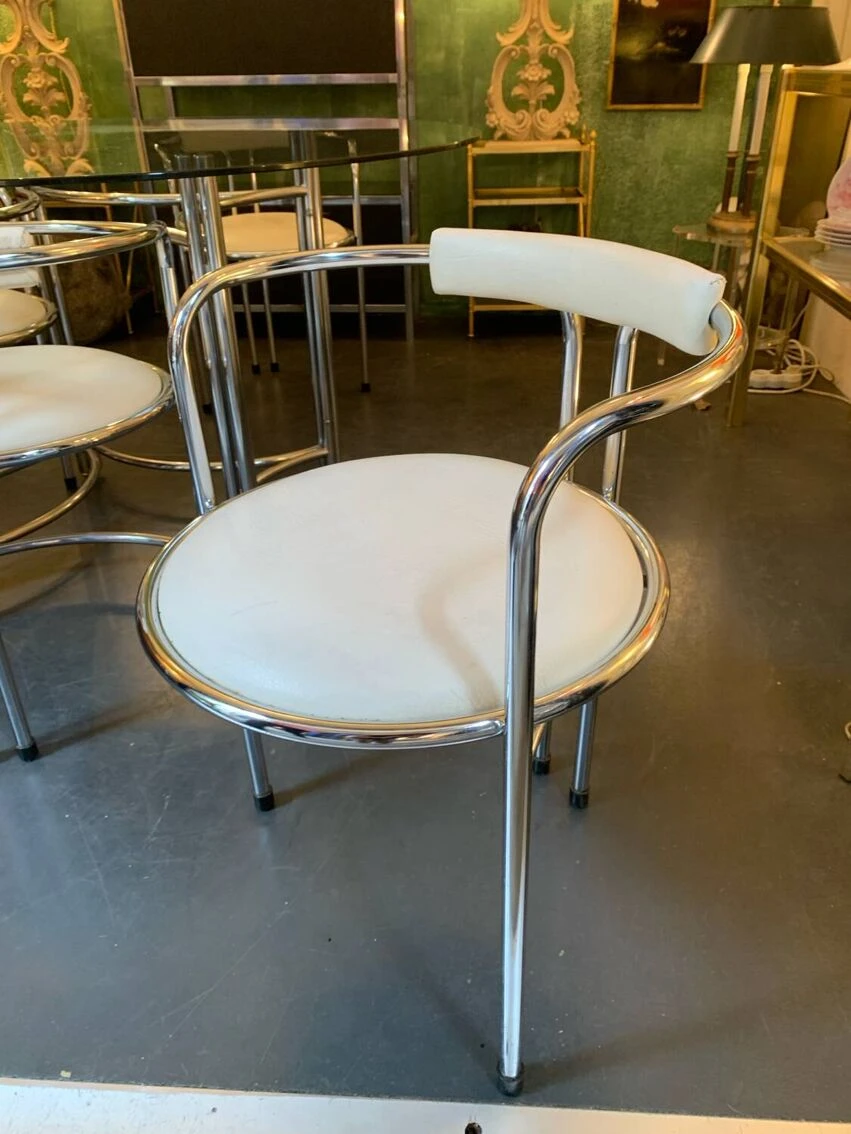 Chrome And Glass Table And Chairs Set 10 Chrome And Glass Table And Chairs Set - Image 8