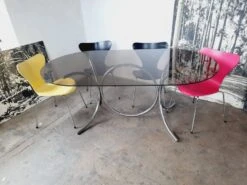 Large Chrome And Smoked Glass Table From The 70s 25 Large Chrome And Smoked Glass Table From The 70s -Room Fold Zone 409a7e5d 0007 4884 a7c2 e94fdab8efad