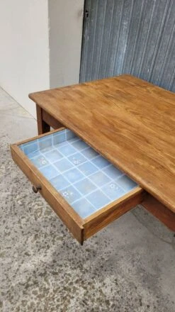 Old Rustic Farm Table, One Drawer -1m25 -Room Fold Zone 41121857 dbcb 483c bdbd 80a30bef1826