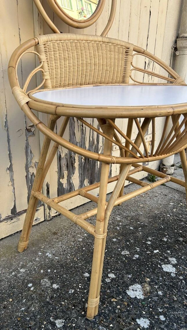 Anne Bamboo Dressing Table Vintage, 1960s 4 Anne Bamboo Dressing Table Vintage, 1960s - Image 2