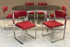 70s Dining Room Set: Glass Table And 6 Chairs -Room Fold Zone 4a3ee8a3 efce 4ebc 8518 9be91aac0dde