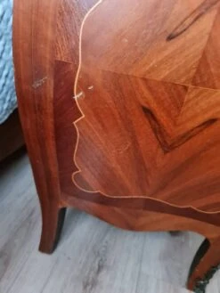 Louis XV Solid Wood Chest Of Drawers With Marble Top