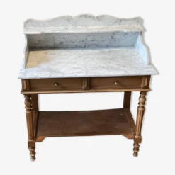 Dressing Table Or Dressing Table, Marble Top, Walnut Base, Louis Philip Style -Room Fold Zone 4db461c7 491e 7f16 9c8f 955c1619f066