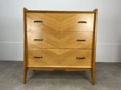 1950s Chest Of Drawers With Blond Wood Compass Foot -Room Fold Zone 560175a4 bef7 4d95 9f88 3c9b65d35f7e