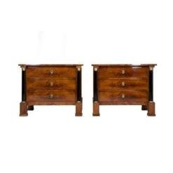 Biedermeier Chests Of Drawers In Walnut Veneer, Germany, 19th Century, Set Of 2 -Room Fold Zone 566359dc e3a7 4a51 9531 d0dac5c18161