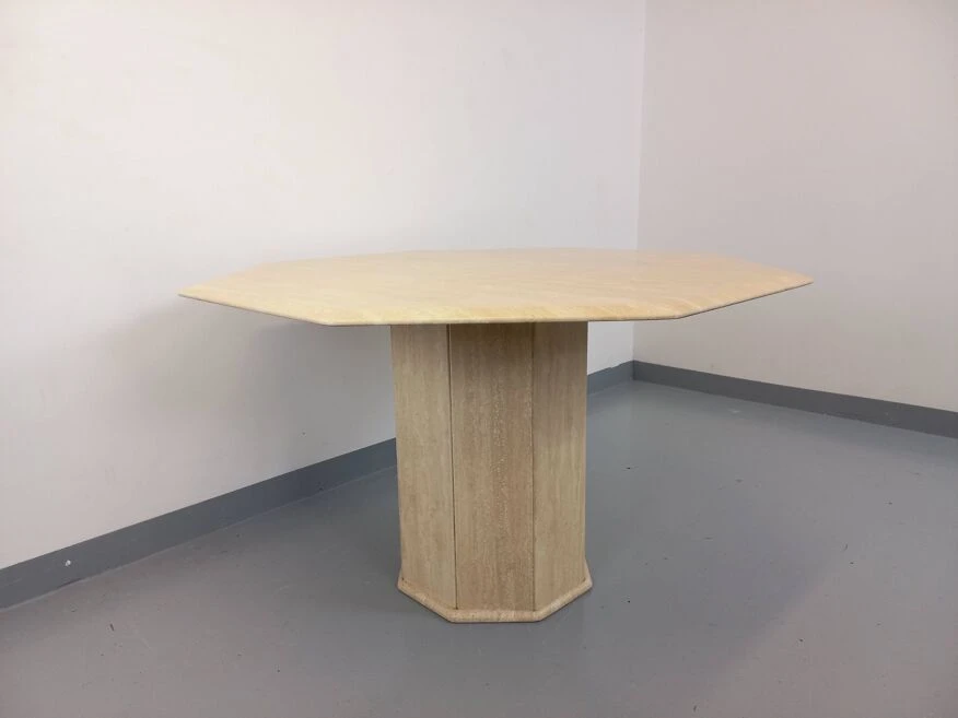 Vintage Octagonal Travertine Dining Table From The 70s 80s 19 Vintage Octagonal Travertine Dining Table From The 70s 80s - Image 17