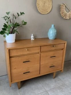 Large Vintage 6-drawer Chest Of Drawers From The 50s In Oak. -Room Fold Zone 61d811ed c053 4dc3 8ec9 18fbb929bc2c