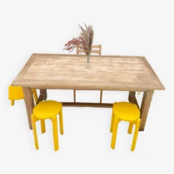 Vintage Brutalist Solid Wood Farm Table -Room Fold Zone 625f620e fa1d 41e8 97f4 a9ba724bf6ea
