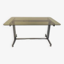 Vintage Desk Or Dining Table In Smoked Glass And Chrome Metal From The 70s -Room Fold Zone 644bd56c a743 4c85 8495 435c973cbf12
