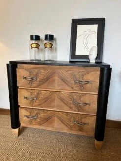 Art Deco Chest Of Drawers In Wood And Vintage Olive Veneer -Room Fold Zone 64c400c5 485b 4ea0 a7f1 114e51a68ff0