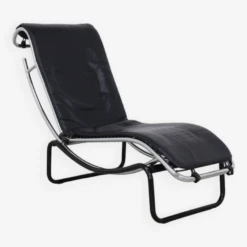 Postmodern Chaise Longue In Leather And Chrome, 1980s -Room Fold Zone 6b814605 04a5 4849 8104 3f939f75249f