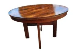 Round Dining Table -Aurora Izegem Model 4001 Belgium Scandinavian In Rio Rosewood + Extension -Room Fold Zone 6f444955 4309 4dbc a95c d2f2bab5b1f9