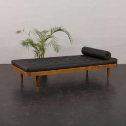 Danish Horsens Daybed In Black Leather And Teak, Denmark 1960s -Room Fold Zone 6f5c83ca d085 45e2 b144 0502796058bf