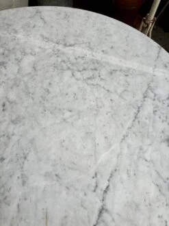 Dining Table In Gray Marble And Black Cast Iron ⌀ 90 Cm -Room Fold Zone 6fab22c2 95d8 4a56 8eee b0609eeffd7b