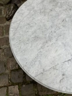 Dining Table In Gray Marble And Black Cast Iron ⌀ 90 Cm -Room Fold Zone 77704549 5173 4bea ae0b 5c5d0105664a