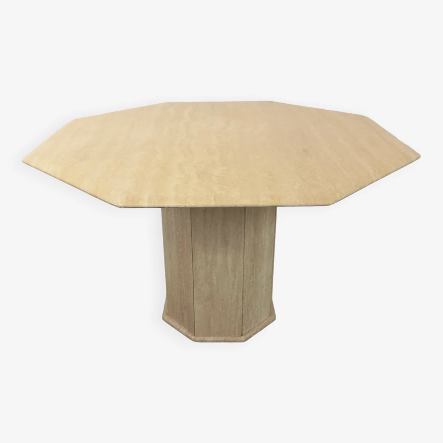 Vintage Octagonal Travertine Dining Table From The 70s 80s 20 Vintage Octagonal Travertine Dining Table From The 70s 80s - Image 18