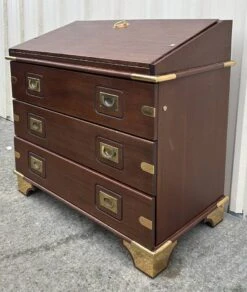 Vintage Navy Wood Scriban Chest Of Drawers And Chair -Room Fold Zone 78f22ec4 f450 4ea1 8cb6 9f539641e638