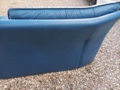 Nicoletti Home Leather Chaise Longue And Footrest Made In Italy Royal Blue -Room Fold Zone 7b5a8b52 c60e 4ba9 803c 464578173b3c