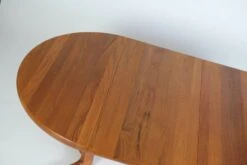 Vintage Round Danish Solid Teak Wood Dining Table Extandable - 1970s -Room Fold Zone 7dcd7c0a 2fb5 40e1 9954 d9a284b7c96d