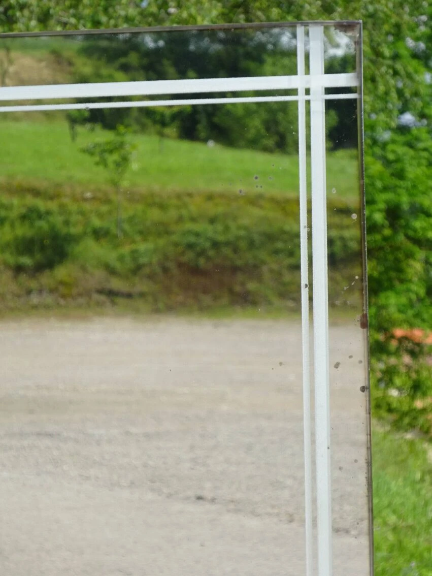 Light Wooden Dressing Table With Large Original Mirror, 1930s 12 Light Wooden Dressing Table With Large Original Mirror, 1930s - Image 10