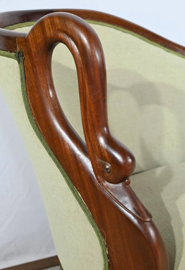 Small Mahogany Backsplash Daybed, Return From Egypt Style – Early 20th Century 16 Small Mahogany Backsplash Daybed, Return From Egypt Style – Early 20th Century - Image 14