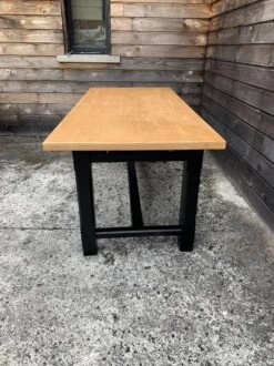Farm Table In Solid Oak And Matte Black Legs -Room Fold Zone 8c84ba7b 83ef 4fae 967c 767edca9ddbb