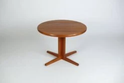 Vintage Round Danish Solid Teak Wood Dining Table Extandable - 1970s -Room Fold Zone 8eb4e949 42ec 4687 a202 fede7db45ebc