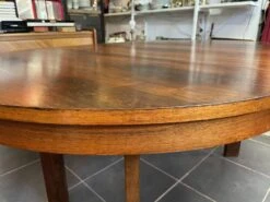 Round Dining Table -Aurora Izegem Model 4001 Belgium Scandinavian In Rio Rosewood + Extension -Room Fold Zone 8f56a219 f1fe 474a 8e15 69ed4537b7ee