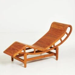Teak Lounge Chair - In The Spirit Of Le Corbusier's LC4 Chair -Room Fold Zone 9254d0b0 b179 460c bcb9 a0d96ef7e245